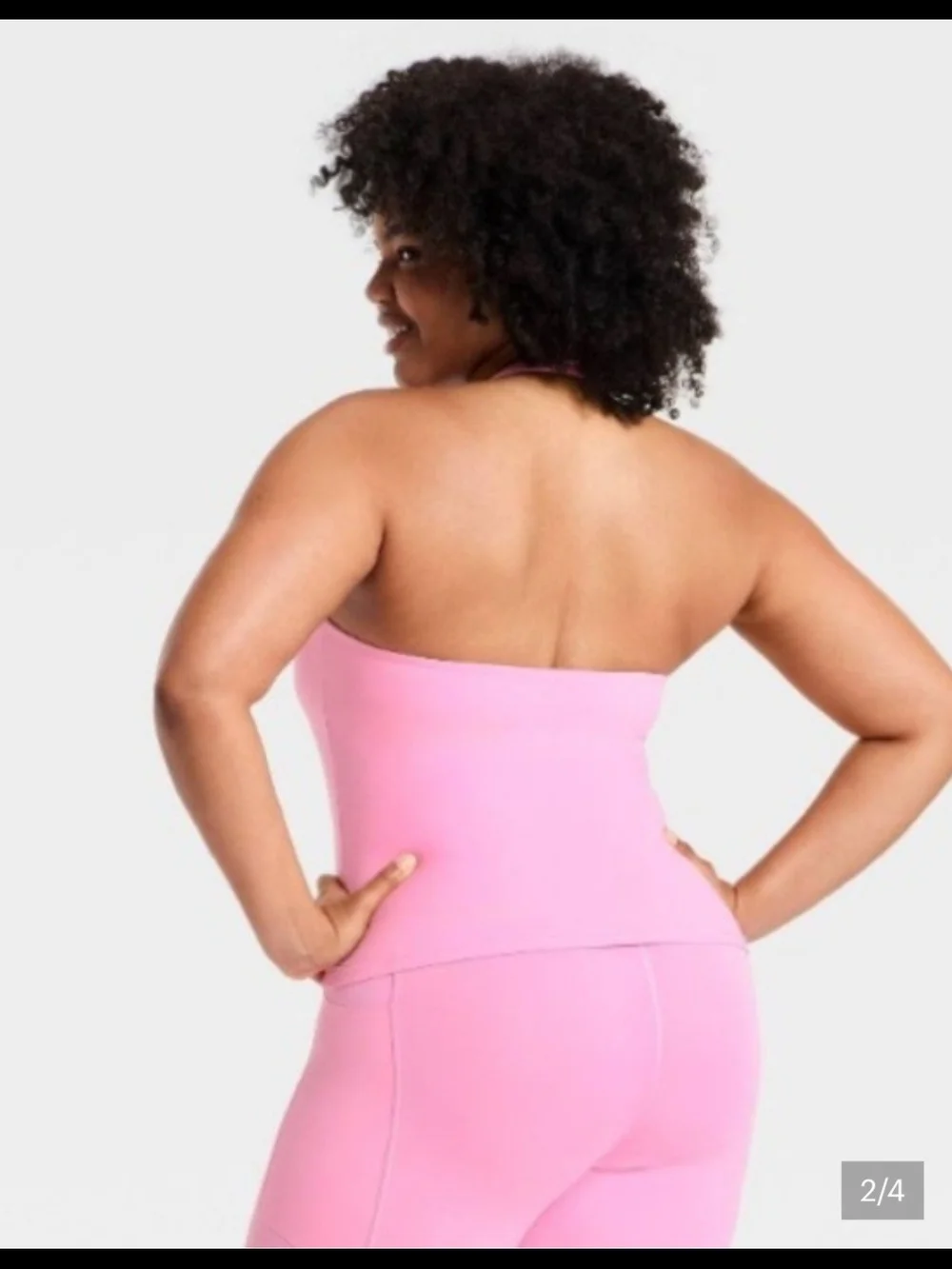 all in motion Pink Halter Tank Sports Bra Top